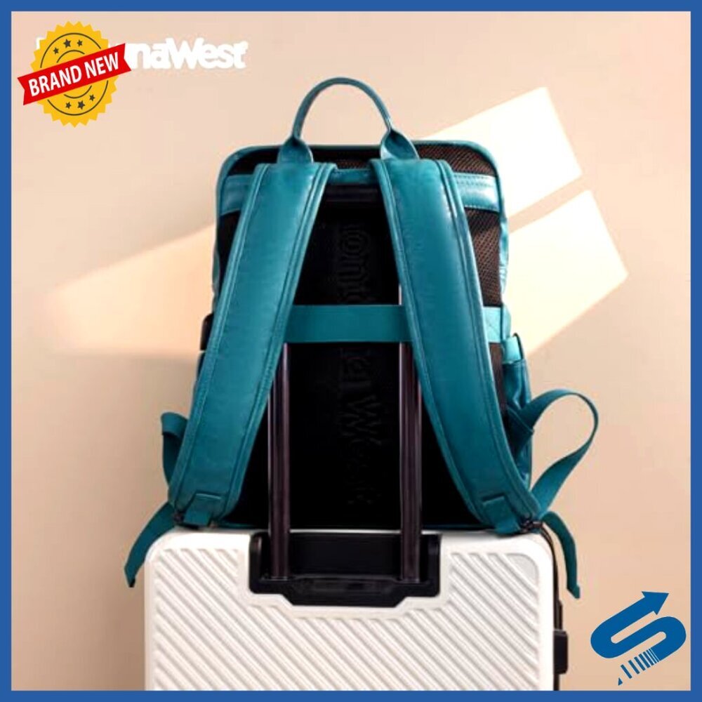 Vintage Style Laptop Backpack with USB Port Travel Daypack Work Purse - Picture 3 of 7